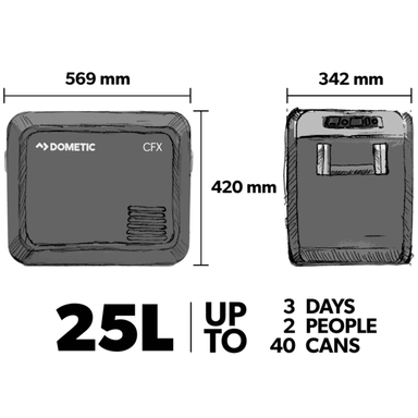 dometic cfx3 25 L dimensions