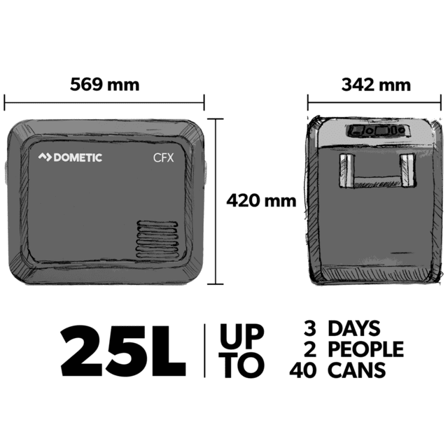 dometic cfx3 25 L dimensions